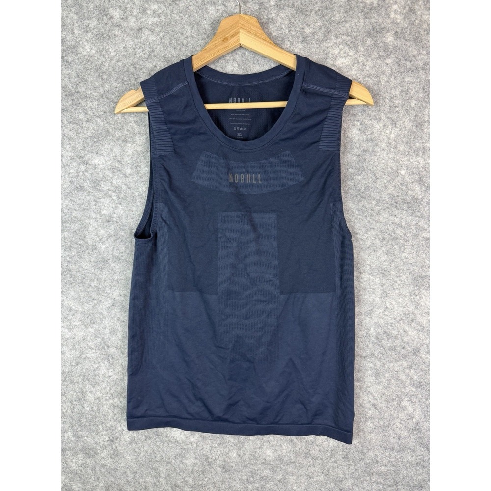 Nobull Tanktop Shirt Mens 2XL Performance Blue Workout Powerlift Athlete Muscle